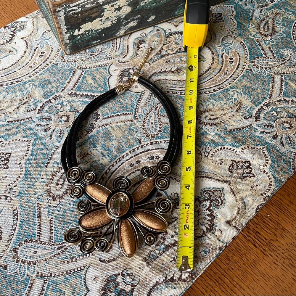 Brass Copper Bohemian Statement Coil Wire Necklac… - image 7